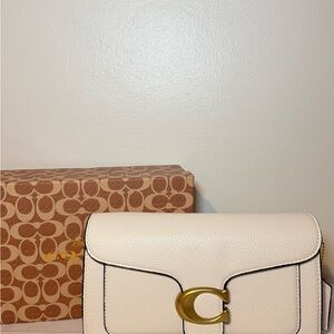 Coach Cream Crossbody Bag with Gold Accent